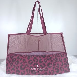 WOMENS KATE SPADE LARGE MALL SHOPPER PLUM & BLACK STORE BAG TRAVEL TOTE